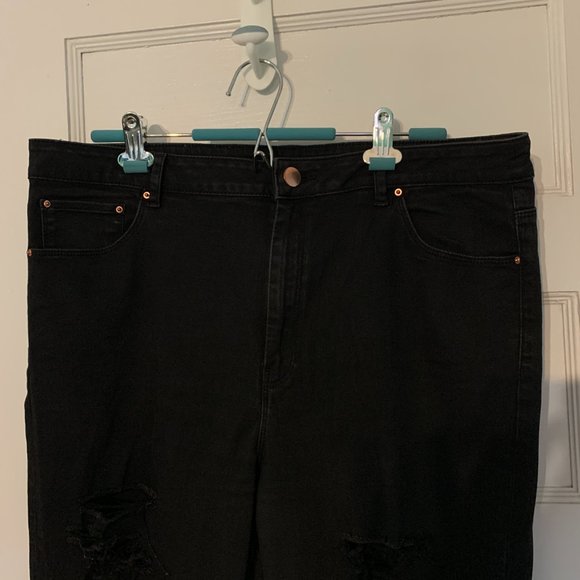 Asos Curve High Rise Ripped Skinny Jeans - Picture 3 of 9